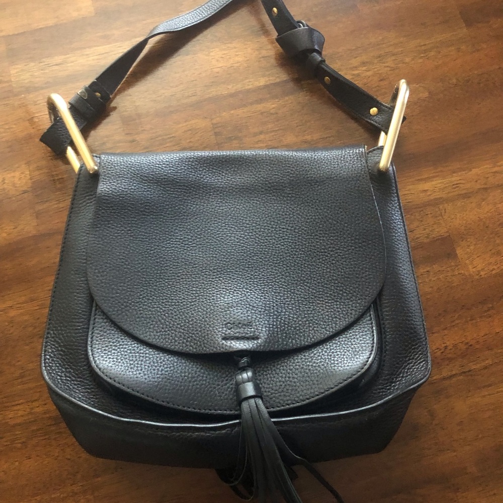 VGUC Chloé Hudson Medium Tassel Shoulder Bag in Calf Skin Leather! - Picture 4 of 16